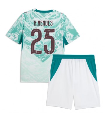 Portugal Nuno Mendes #25 Bortaställ Barn VM 2026 Kortärmad (+ Korta byxor)